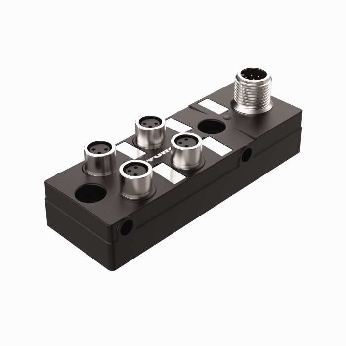 Passive Actuator/Sensor Junction Box, 4 Ports - M8 x 1 I/O port with M12 homerun (TB-4M8M-3-FS8)