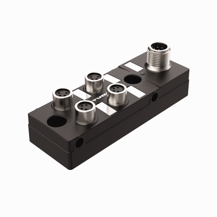 Passive Actuator/Sensor Junction Box, 4 Ports - M8 x 1 I/O port with M12 homerun (TB-4M8M-4-FS12)