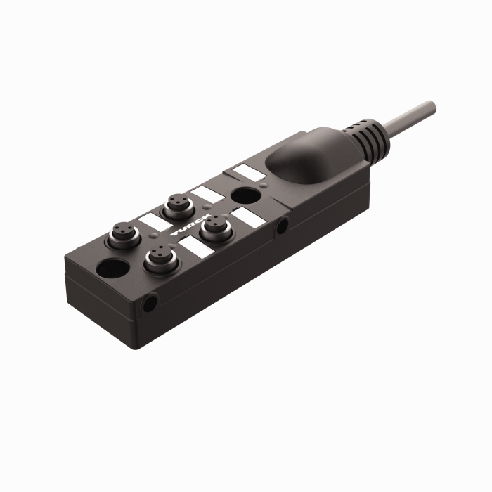 Passive Actuator/Sensor Junction Box, 4 Ports - Ø 8 mm, I/O Slot with Integral Homerun Cable (TB-4M8Z-3-3)