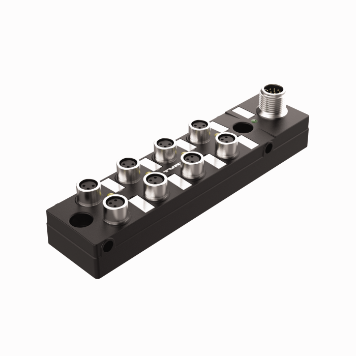 Passive Actuator/Sensor Junction Box, 8 Ports - M8, 3 pole I/O port with M12 homerun (TB-8M8M-3P2-FS12)