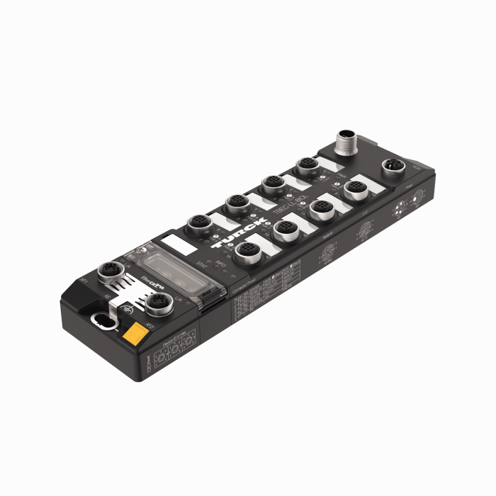 Compact Multiprotocol RFID Module for Ethernet - 4 RFID Channels (HF/UHF) and 8 Universal Digital Channels, Configurable as PNP Inputs or 2-A Outputs (TBEN-LL-4RFID-8DXP)