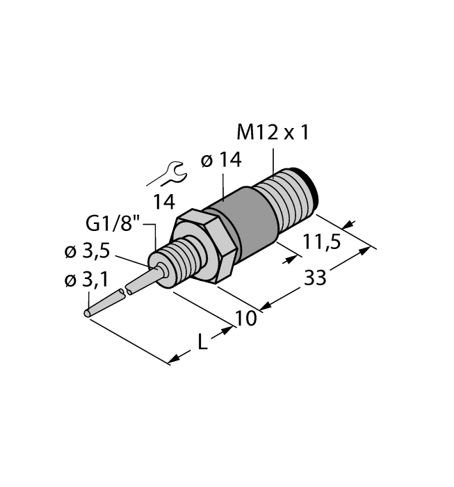 Temperature Detection - Probe (TP-103A-G1/8-H1141-L024)