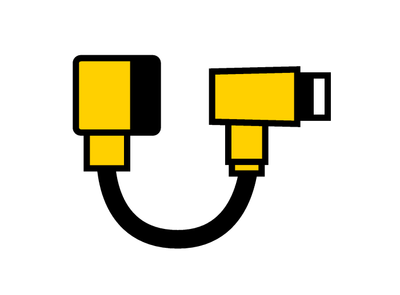 Double-ended Cordset - Right angle Female Connector to Right angle Male Connector