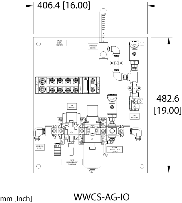 Turck Air Filter Regulator and Gas Meter Panel for WWCS System - Includes IO-Link Master # WWCS-AG-IO