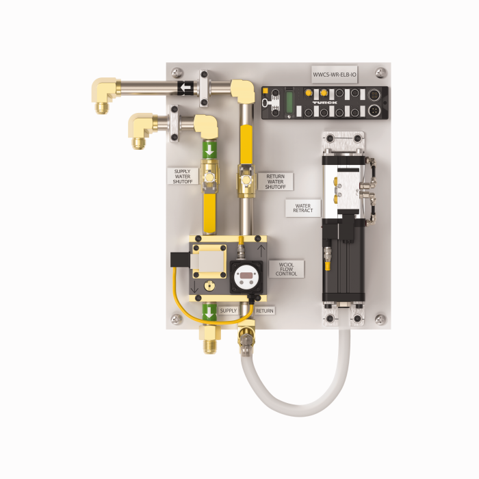 Weld Water Control System with Water Control and Retract Unit - Includes IO-Link Master. 90 Degree Configuration (WWCS-WR-ELB-IO)