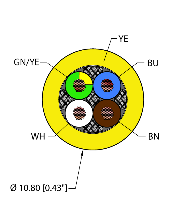 Flexible Service Cable - Reelfast™ Bulk Cable (YEL,PVC,4X16,STOOW,MSHA,V2)