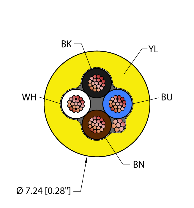 Instrumentation Tray Cable - Reelfast™ Bulk Cable (YEL,PVC,4X18,S-DB,ITC)